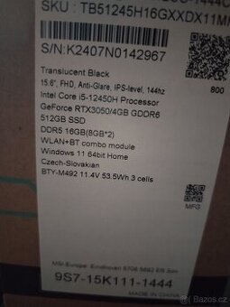MSI Cyborg 15 A12UC-1444CZ - 2