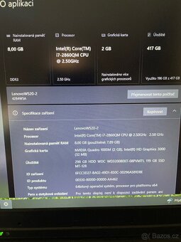 Prodám notebook Lenovo ThinkPad w520 - 2