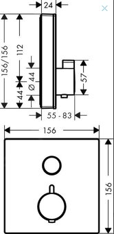 Hansgrohe termostatická sprchová baterie pod omítku, chrom - 2