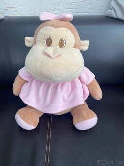 PLYŠOVÁ OPIČKA V RŮŽOVÝCH ŠATECH - - 2