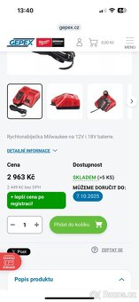 Milwaukee rychlonabijecka + baterie M18 5.0 - 2