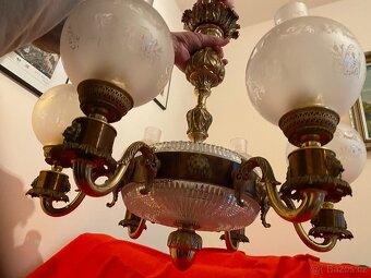 Starožitný secesní lustr Art Nouveau - 2