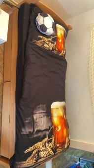 Dřevěná postel 200 x 90cm s úložným prostorem, dřevěný rošt - 2