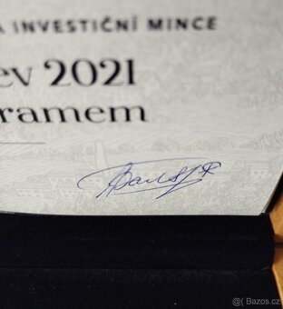 Stříbrná 10 Oz mince Český lev stand s HOLOGRAMEM 2021 - 2