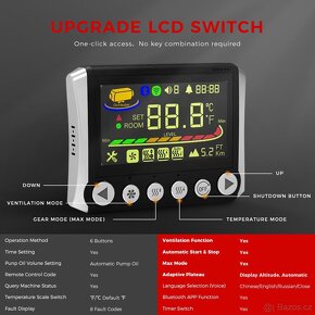 Nezávislé naftové topení 5-8kW, 12+24+230V, Auto START/STOP - 2