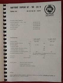 TATRA, LIAZ, KAROSA - PŘÍRUČKA NAFTOVÉ TOPENÍ X7-1M-24V - 2
