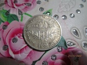 Vzácná  1 koruna 1908  výroční v patině - 2
