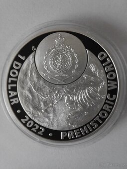 Stříbrná mince Pravěký svět - Ankylosaurus proof - 2