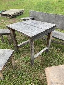 Dubový set stůl lavice a sedatka - 2