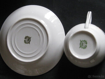 PORCELÁN- 2x šálek s talířkem s dekorem-zn.Čína - 2