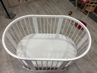 Dětská postýlka bílá variabilní a nastavitelná 9v1 - 2