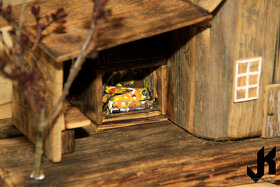 Dřevěný domeček atypický terasa a krb AT047 - 2