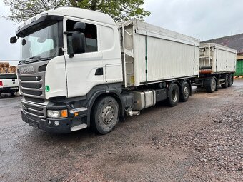 SCANIA R 480 6x2 sklápěčka+přívěs BODEX sklápěcí. - 2