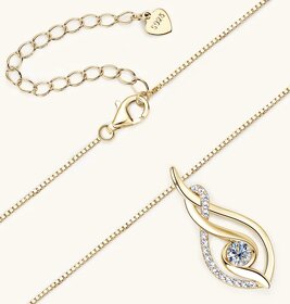 Zlatý náhrdelník s diamantem moissanitem 0,3 ct - 2