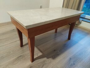 Konferenční stolek 45×90×48 cm mramorová deska - 2