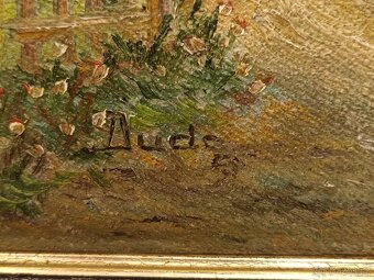 Obraz DUDA 1958, Valašské chalupy, olej na plátně 38x48 - 2