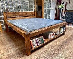 Masivní, postel 180 x 200 NOVÁ, rošt, vyšší sed - 2