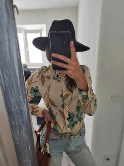 Dámská kytkovaná košile H&M béžová Boho Etno africký styl - 2