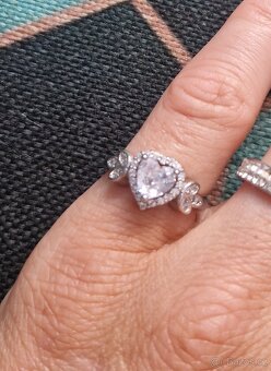 Nový dámský stříbrný prsten prstýnek 925 vel 54 srdce - 2