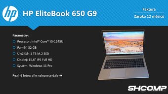 HP EliteBook 650 G9 - i5-1245U | 32GB | 1TB SSD | Záruka - 2