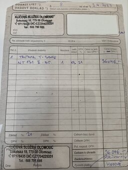 Prodám trezor T-SAFE NT131 - 2