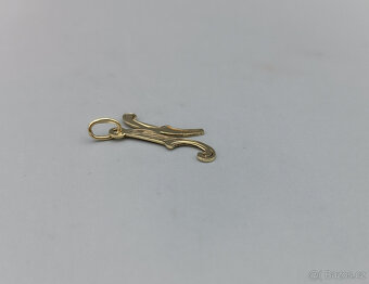 Zlatý přívěsek písmeno N, 0,50g, 14 kt, 585/1000 - 2