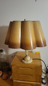 Starožitna stolní lampa mramor stínítko - 2