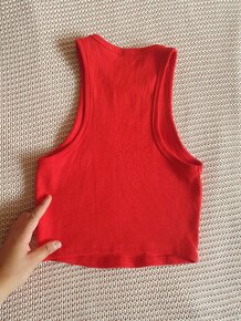 Červené tílko crop top - 2