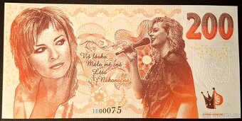 Bankovka 200 korun Iveta Bartošová, autor Franck Medina, UNC - 2