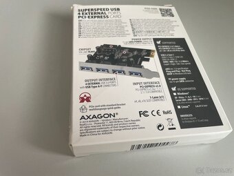 PCIe řadič, 4x USB 3.2 Gen 1 port, 5 Gbps, SATA - 2