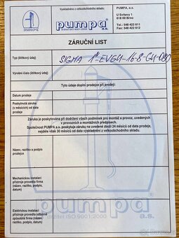 Ponorné čerpadlo - Sigma 1" EVGU - 16-8-GU-080 - 2