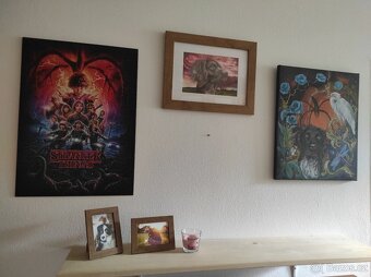 Ručně kreslený obraz I s rámečkem malý Münsterlandský ohař - 2