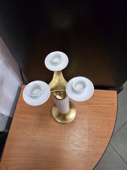 Trojramenný porcelánový svícen - 2