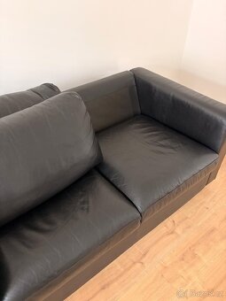 Kožený dvoumístný nerozkládací gauč IKEA VIMLE - 2