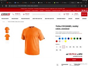 Tričko pánské CXS, vel.: L a XL - krátký rukáv, oranžové - 2