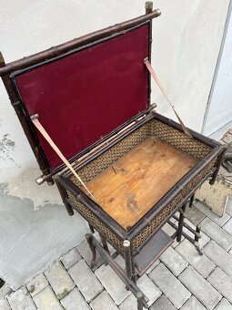 Starý stolek,ratanový Bambus - 2