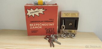 BEZPEČNOSTNÍ ZÁMEK NA DVEŘE TECHNOMAT ČSSR - NEPOUŽ - 2