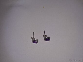 Stříbrné náušnice s ametysty - 2