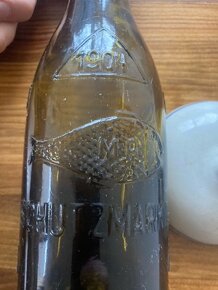 Stará pivní lahev Moritz znak ryby 1904 0,5l - 2