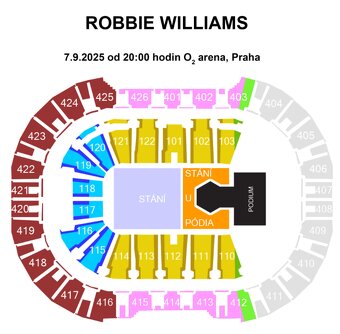 ROBBIE WILLIAMS - 4x SEZENÍ - TOP MÍSTA - 7.9.2025 - PRAHA - 2