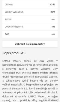Bluetooth reproduktory Lamax - 2