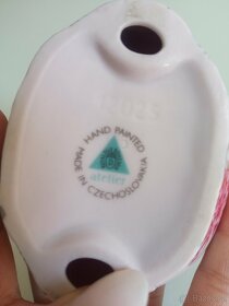 Růžový porcelán svícínek - 2