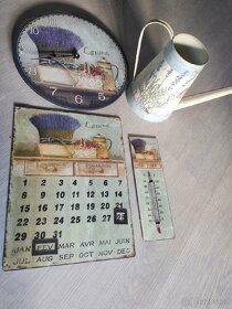 Hodiny,kalendář,teploměr,konev motiv levandule cena za vše - 2