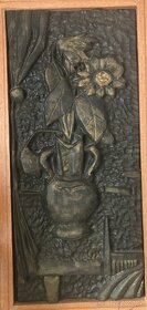 obrazy - plastika - květiny ve váze - 2