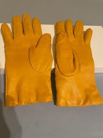 Žluté kožené rukavice vel. 8 - 2