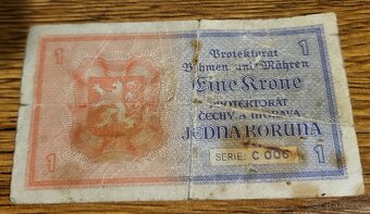 1 koruna Protektorát Čechy a Morava, série C006 - 2