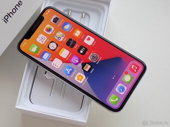 APPLE iPhone X 256GB Silver - ZÁRUKA - 100% BATERIE - TOP - 2
