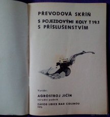 T 19.1 převodová skříň - návod k obsluze, seznam dílců - 2