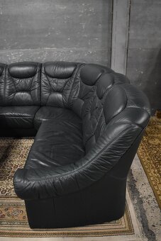 Rohová sedací souprava kožená+ Křeslo - 2