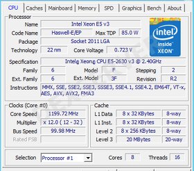 Xeon E5-2630 v3 2,4-3,2 GHz 8j./16vl. 20MB až 768GB DDR4 - 2